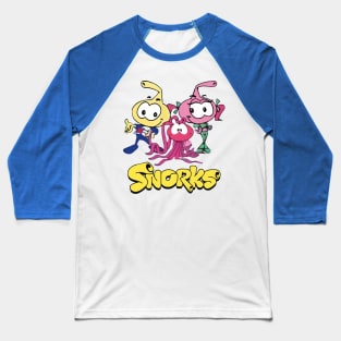 Swim along Snorks Cast Tribute Baseball T-Shirt